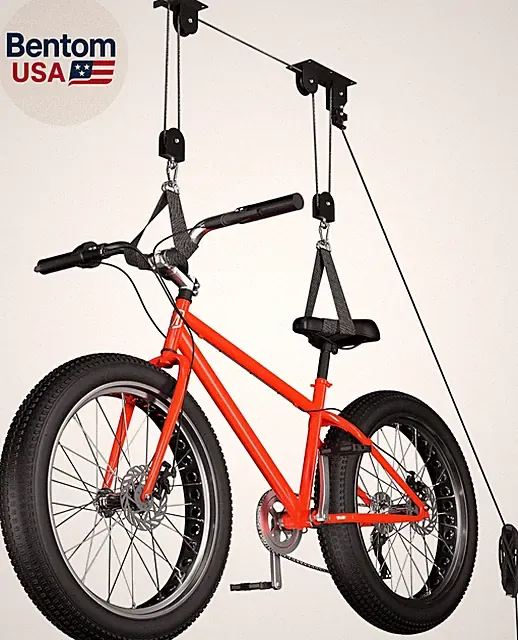 Bike Hoist, Heavy Duty Ebike Lift Pulley System for Garage Ceiling Overhead Stor