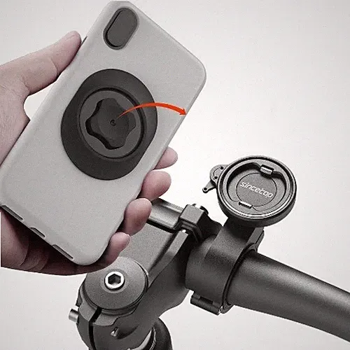 Phone Mount, Holder with Universal Adapter, Out Front Bicycle Handlebar Mount fo