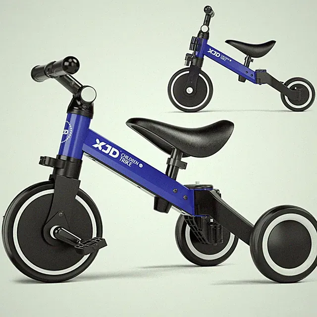XJD 5 in 1 Toddler Bike Tricycle for Toddlers 1-3 Adjustable Seat Removable Peda